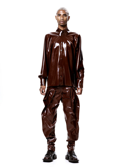 Signature Latex Shirt - Brown