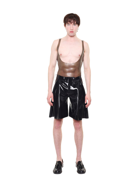 HARRI vest styled on model showcasing unique sleeveless design without the grey muscle fit sheer tank top