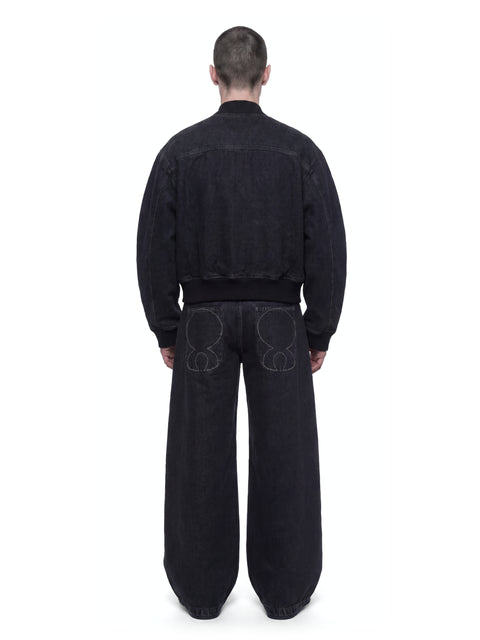 Black Laser Printed Jeans Detail HARRI London