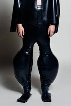 HARRI EXCLUSIVE inflatable latex trousers in shiny black with exaggerated rounded calves design