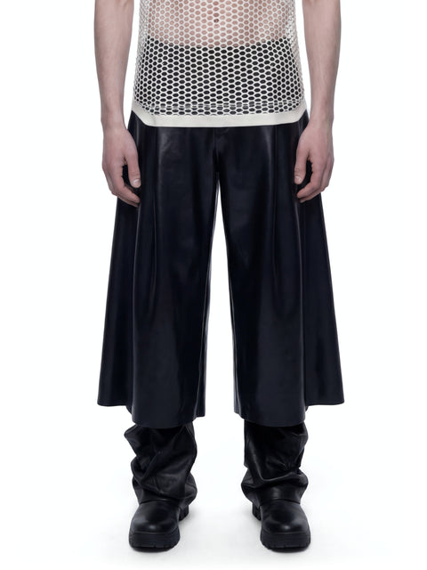 Latex Pleated Trousers Back View HARRI London