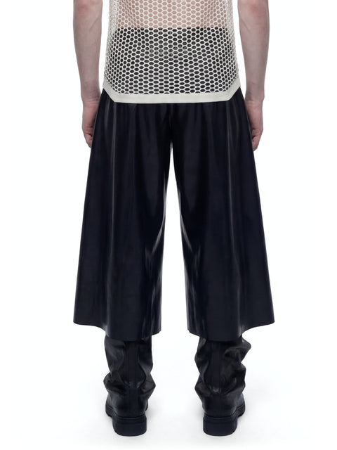 Latex Pleated Trousers Side View HARRI London