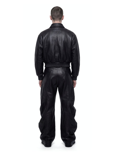 Signature Black Leather Jacket Detail HARRI London