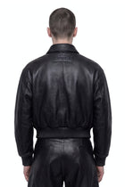 Signature Black Leather Jacket Side View HARRI London