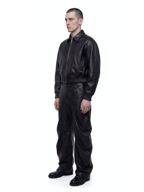 Signature Black Leather Jacket Look 1 HARRI London