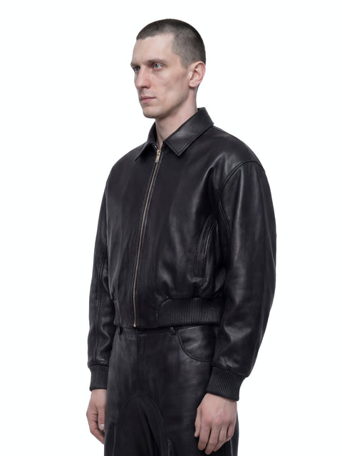 Signature Black Leather Jacket Look 2 HARRI London