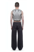 Silver Inflatable Armour Gilet Detail HARRI London