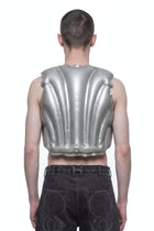 Silver Inflatable Armour Gilet Side View HARRI London