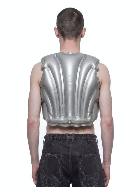 Silver Inflatable Armour Gilet Side View HARRI London