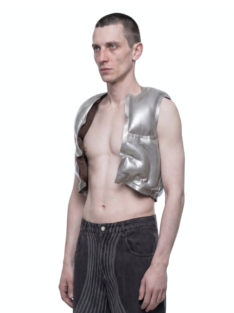 Silver Inflatable Armour Gilet Look 2 HARRI London