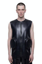 Sleeveless Zip-Up Jacket Back View HARRI London