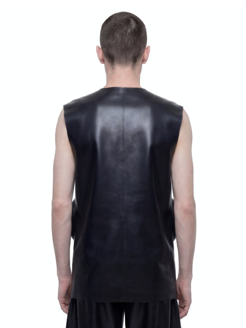 Sleeveless Zip-Up Jacket Side View HARRI London