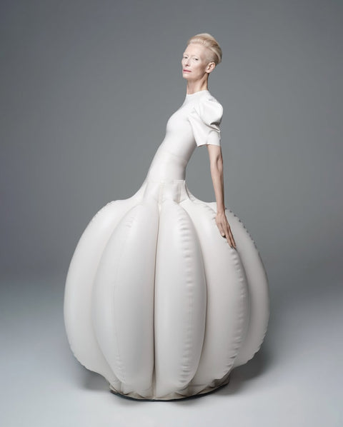 Tilda Swindon wearing HARRI London for Dust Magazine