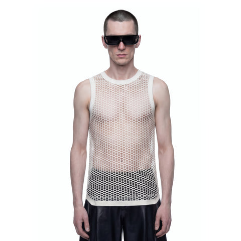 White Mesh Top Back View HARRI London