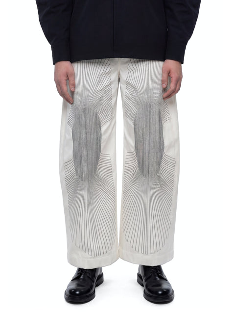 Wide Leg Embroidered Trousers Back View HARRI London