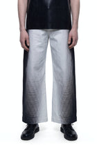 Straight Leg Printed Trousers Back View HARRI London
