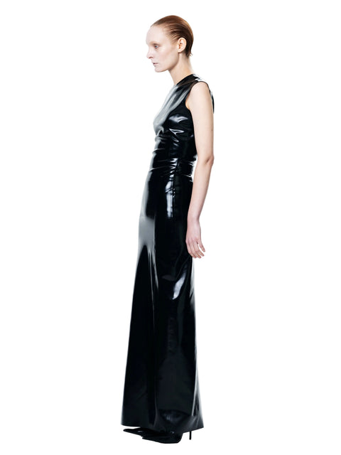 Latex Fitted Maxi Dress