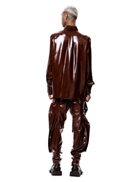 Signature Latex Shirt - Brown