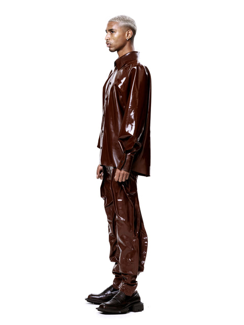 Signature Latex Shirt - Brown