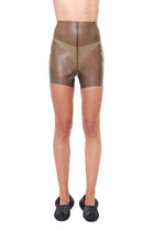 HARRI Grey High Waist Essential Biker Shorts worn by model with black slippers