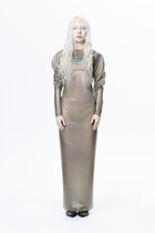 HARRI EXCLUSIVE Grey Long Sleeve Sheer Maxi Dress with a fitted silhouette and translucent fabric